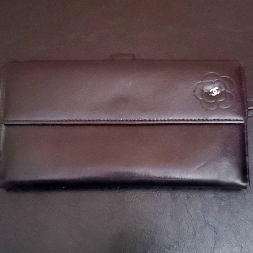 Chanel Camelia Calfskin Long Wallet